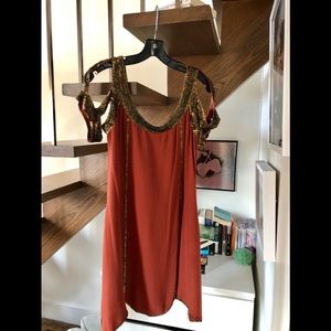 Nicholas K Grecian Rowan Dress - Terracotta Red S